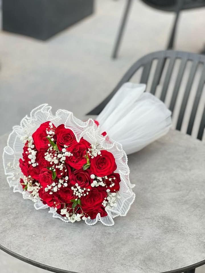 ADF040.jpeg Red Round Bouquet - Image 1